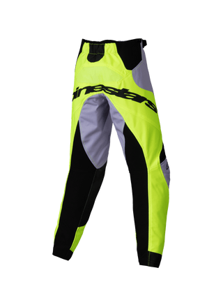 Alpineatsrs 2025 Kids Racer Veil Pants - Gray Fluro Yellow