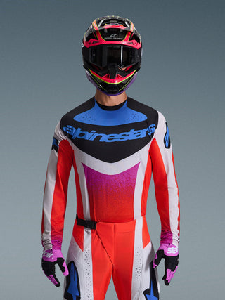 Alpinestars 2026 Techstar Knif Jersey - Light Gray/Orange/Fluro Black