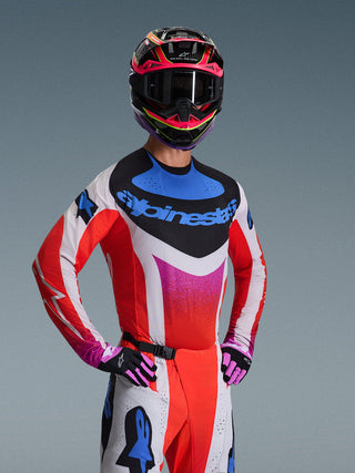 Alpinestars 2026 Techstar Knif Jersey - Light Gray/Orange/Fluro Black
