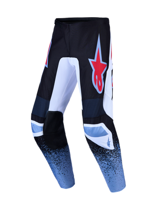 Alpinestars 2027 Fluid Drag Pants - Black / White / Light Blue / Red Fluo