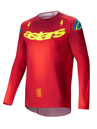 Alpinestars 2025 Supertech Maker Jersey - Bright Red Fluro Yellow