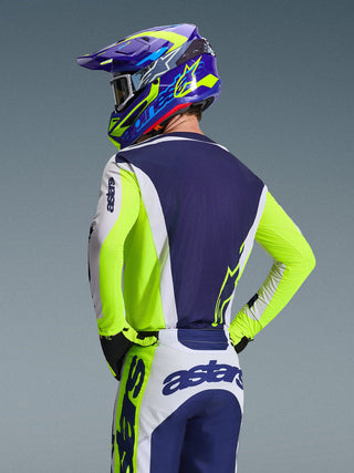 Alpinestars 2026 Racer Air Riway Jersey - Light Gray/ Fluro Yellow/Blue
