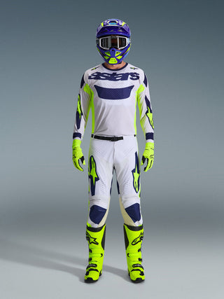 Alpinestars 2026 Racer Air Riway Jersey - Light Gray/ Fluro Yellow/Blue