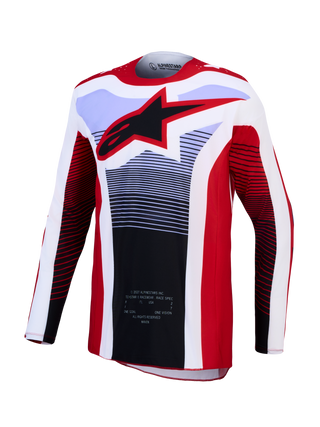 Alpinestars 2027 Techstar Maven Jersey - Fire Red / White / Lavender / Black