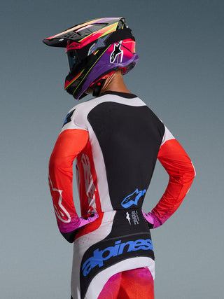 Alpinestars 2026 Techstar Knif Jersey - Light Gray/Orange/Fluro Black