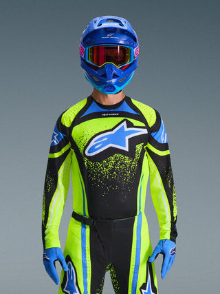 Alpinestars 2026 Techstar Nomur Jersey - Dark Navy/Fluro Yellow/Ucla Blue