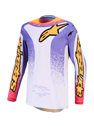 Alpinestars 2027 Youth Fluid Drag Jersey - Light Lilac / Blue Iris / Gold