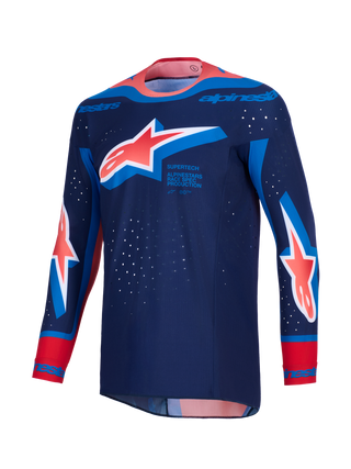 Alpinestars 2026 Supertech Vista Jersey - Dark Navy/Hot Coral/Cobalt