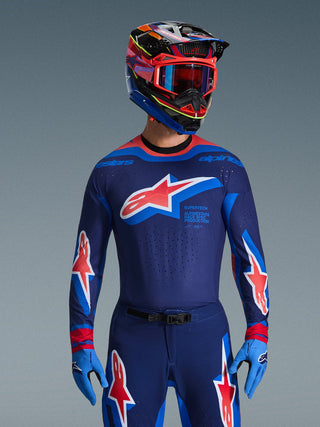 Alpinestars 2026 Supertech Vista Jersey - Dark Navy/Hot Coral/Cobalt