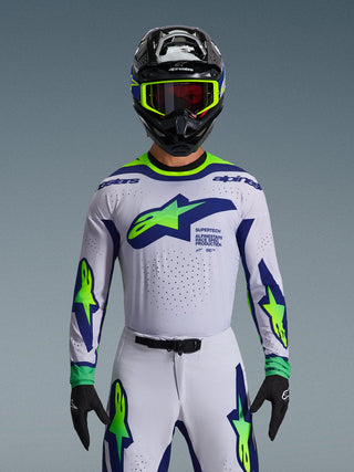 Alpinestars 2026 Supertech Vista Jersey - Light Gray/Fluro Yellow/Blue