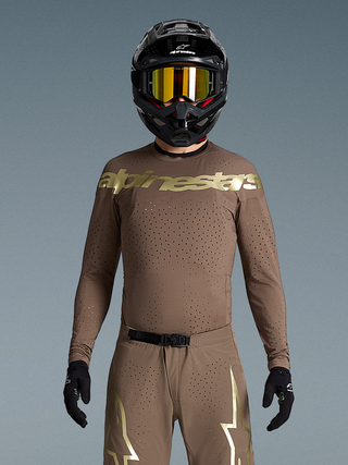 Alpinestars Supertech Air Gold Limited Edition Jersey - Earth Brown / Gold