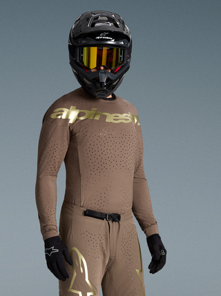 Alpinestars Supertech Air Gold Limited Edition Jersey - Earth Brown / Gold