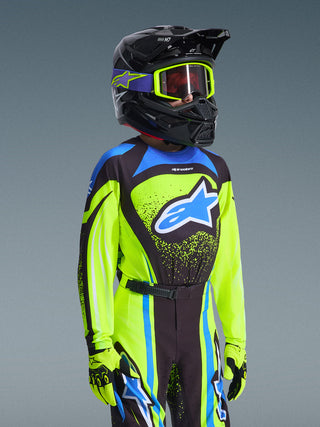 Alpinestars 2026 Youth Supertech Nomur Jersey - Dark Navy/Fluro Yellow/Ucla Blue