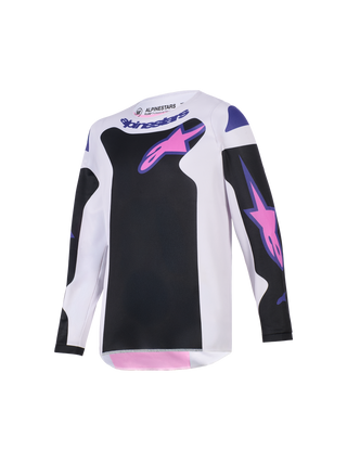 Alpinestars 2026 Youth Fluid Grid Jersey - Black/Light Gray/Purple