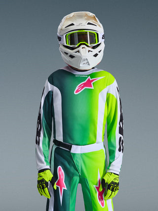 Alpinestars 2026 Youth Fluid Portl Jersey - Green/White/Black