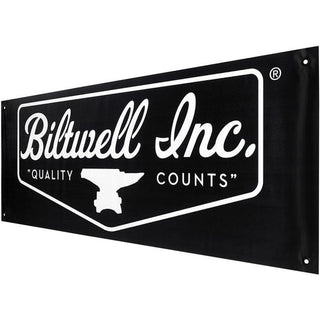 Biltwell Shield Logo Shop Banner 18" x 48" - Black