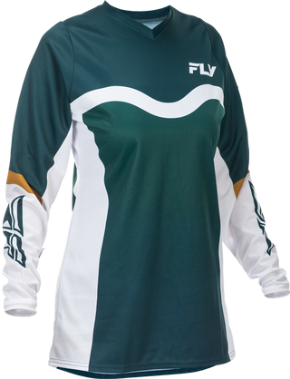 Fly Racing 2026 F-16 MX Women's Jersey - Teal/White/Gold