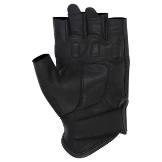 Dririder Legacy Summer Cruiser Fingerless Leather Gloves - Black