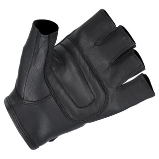 Dririder Fingerless 2 Motorcycle Leather Gloves - Black