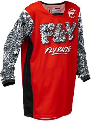 Fly Racing 2026 Youth Kinetic Mutant Jersey - Red/White/Black