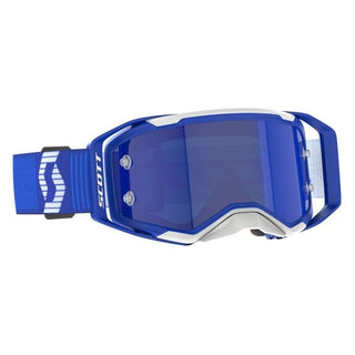 Scott Prospect 2.0 Motorcycle Goggle - Blue/White/ Blue Chrome Lens