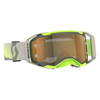 Scott Prospect 2.0 AMP Motorcycle Goggle - Khaki/Yellow/ Gold Chrome Lens