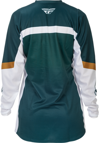 Fly Racing 2026 F-16 MX Women's Jersey - Teal/White/Gold