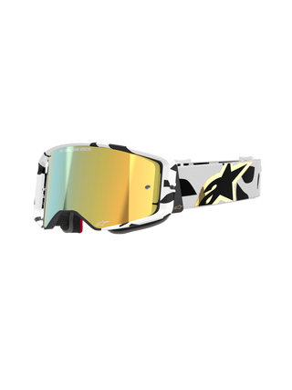 Alpinestars Supertech Corp Goggles With Mirror Gold Lens - White/Gold