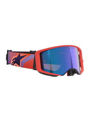 Alpinestars Supertech Vision Corp Goggles - Hot Coral/Purple/Mirror Blue Lens