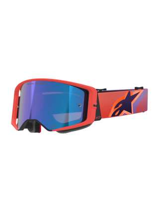 Alpinestars Supertech Vision Corp Goggles - Hot Coral/Purple/Mirror Blue Lens