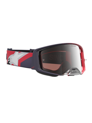 Alpinestars 2027 Supertech Hiten Goggle - Black Red - Mirror Silver Lens
