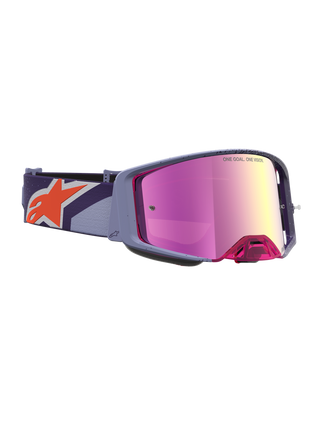 Alpinestars 2027 Supertech Hiten Goggle - Purple Red - Mirror Pink Lens