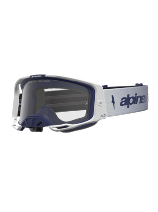 Alpinestars 2027 Vision 8 Amber Goggle - White Navy - Clear Lens