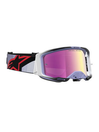 Alpinestars 2027 Vision 8 Maven Goggle - Lavender Black - Mirror Pink Lens