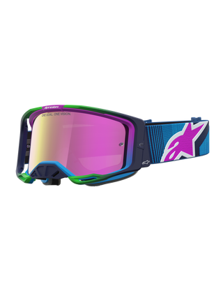 Alpinestars 2027 Vision 8 Maven Goggle - Blithe Blue Purple - Mirror Pink Lens