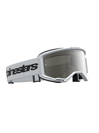 Alpinestars Vision 3 Wordmark Goggle MX27 - White Black Mirror Silver Lens