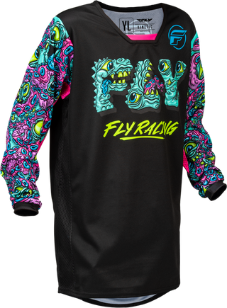 Fly Racing 2026 Youth Kinetic Mutant Jersey - Black/Multi Color