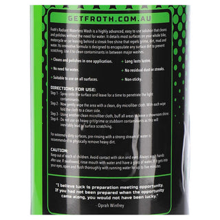 Froth Radiant Waterless Wash Spray Bottle - 1L