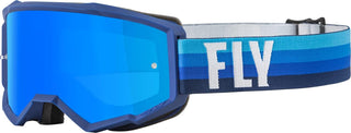 Fly Racing Youth Zone Goggles (Black/Blue W/Sky Blue Mirror/Smoke Lens)