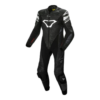 Macna Tracktix One Piece Race Suit - Black/White