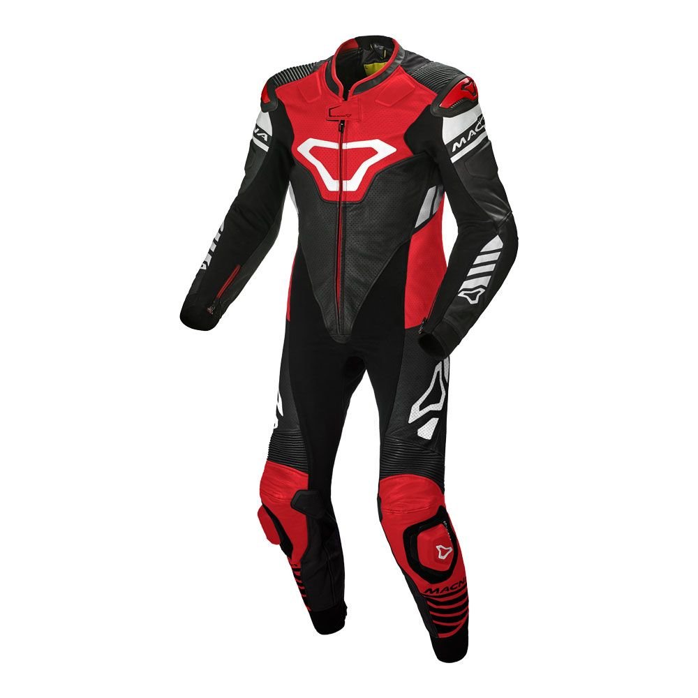 Macna Tracktix One Piece Race Suit - Black/Red/White
