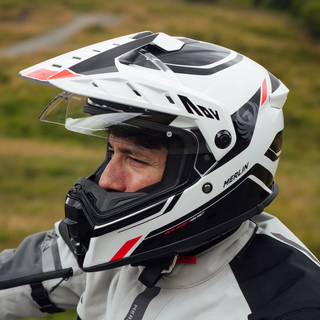 Merlin Torres Adventure Block Full Face Helmet – White/Red
