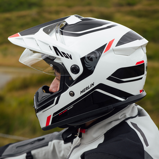 Merlin Torres Adventure Block Full Face Helmet – White/Red