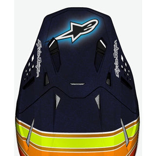 Alpinestars S-M10 Tld Visor ED25 ECE06 - Dark Blue / Orange / Fluro-Yellow / Red Glossy