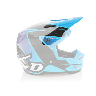 6D ATR-3Y Wave Series Youth Helmet Peak - Gloss Cyan/Blue/Purple