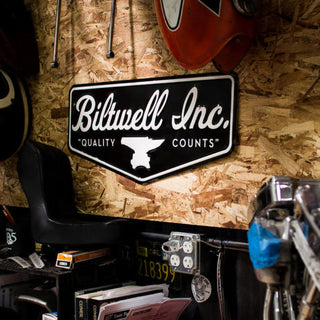 Biltwell Shield Shop Sign - Black / White