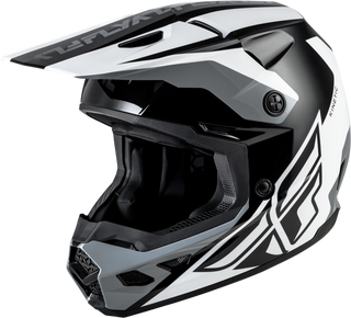 Fly Racing Kinetic Crest Helmet - Black/White/Grey
