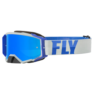 Fly Zone Pro Grey/Blue Goggles - Sky Blue Mirror/Smoke Lens