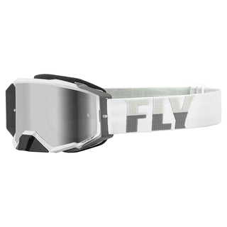 Fly Zone Pro White/Grey Goggles - Silver Mirror/Smoke Lens