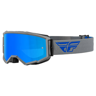 Fly Zone Grey/Blue Goggles - Sky Blue Mirror/Smoke Lens